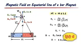 7. Magnetic field on Equatorial line of a bar Magnet | CBSE 12th physics #cbse