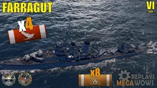 USS Farragut 134k 4 kills | World of Warships Gameplay