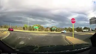 3 Cars don't stop at STOP sign entering Forrest Hwy