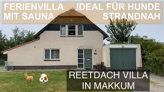 Reetdachvilla mit Sauna im Ferienpark in Makkum - strandnah - ideal für Hunde