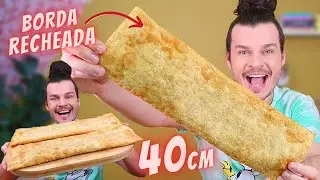 PROVAMOS PASTEL GIGANTE DE 40 CM COM BORDA RECHEADA - Vale a pena?