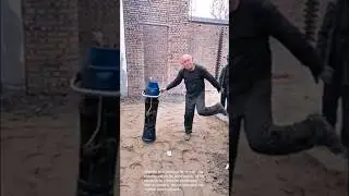 Compaction machine in action: soil preparation for construction