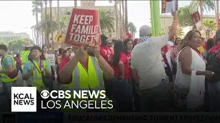 Teachers rally in downtown LA to demand student protection from immigration operations