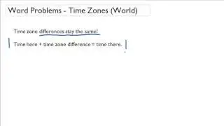 Word Problems - Time Zones - All over the World