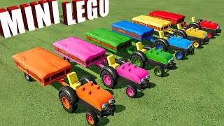 Mini Tractor of Colors! Transport Mini Lego Tractors to Maize Field! Corn Chaff Jobs! FS22