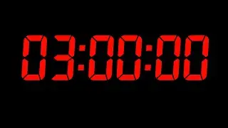 3 Hour Red Digital Countdown Timer &mdash; Silent HD Study & Work Timer with End Alarm