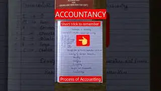 Process of Accounting😍 Short trick