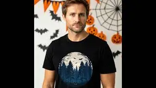 🌲👀 Spooky Forest Night Tee &ndash; Halloween Dark Aesthetic Shirt 🎃  #tshirtdesign #halloween #tshirt #cat
