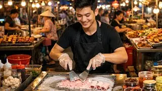 A chef creates artistic rolled ice cream at Son Tra Night Market, Da Nang -VIETNAMESE STREET FOOD