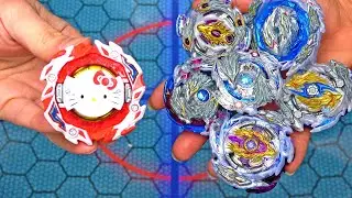 HELLO KITTY vs ALL LONGINUS BEYS | Beyblade Burst Evolution Battle