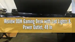Review ODK Gaming Desk with Led Lights & Power Outlet, 48 Inch Gaming Computer Desk with Storage She
