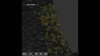 Chicago Snowplows Animation 12/29/25 #chicago #map #timelapse
