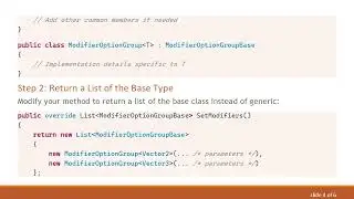 Handling Multiple Generic Types in a Single List with ModifierOptionGroup in Unity