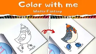 Coloring a Winter-Themed Page &mdash; Creative Relaxation in a Cozy Winter Atmosphere ❄️🎨