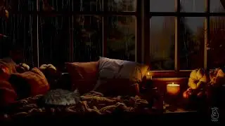 Cozy Autumn Cat Nap: Fall Rainy Night Serenity 10 Hour Sleep Video | No Ads