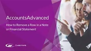 AccountsAdvanced - How to Remove a Row in a Note or Financial Statement.
