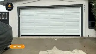 Garage Door Replacement in San Diego | Long Panel White + LiftMaster Wi-Fi Opener #garagedoorcompany