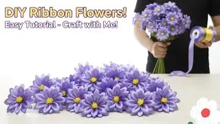 ‼️DIY| SATIN RIBBON FLOWER| flower Bouquet #satinribbonflowers