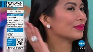 Kwan Collections Cultured Freshwater Pearl Button Earrin...