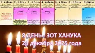 8-й день - Зот Ханука. 24 декабря 2025 года. Господь грядёт! Маран-афа!