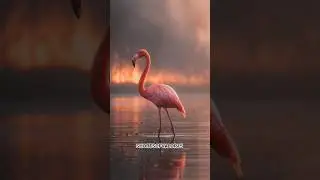 the Flamingo in the poisoned lake #aishorts #animalshorts #cinematic