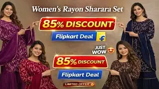 😱 85% DISCOUNT‼️💃 Women&rsquo;s Rayon Sharara Set &ndash; Flipkart Deal 🔥#flipkart #wedding #kurtaset #viral 