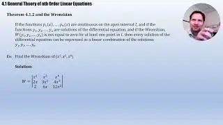 4.1 General Theory of nth order Linear Equations