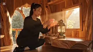 Building a house in the forest (ASMR) This man built a mini house inside a tree trunk by himself