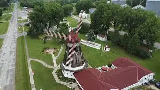 Elk Horn Iowa Danish Windmill aerial  ( PTXVI )