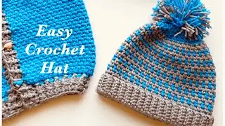 Easy crochet beanie hat for boys and girls CROCHET MOSS STITCH various sizes