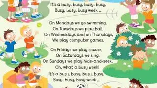English song for children: It´s a busy busy week