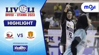 Bank Jatim VS Jakarta Popsivo Polwan 1-3 | Highlight Livoli Divisi Utama 2023 Putri | Moji