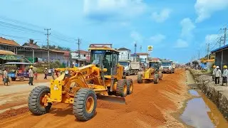 Precision Roadwork  SDLG Graders Level Fresh Soil for Strong Highway Base
