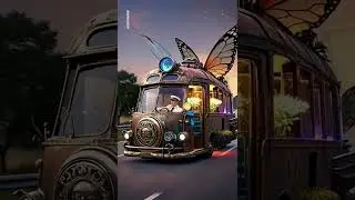 🦋 Butterfly Bus from the Future! | A Magical Ride Awaits! #retro  #automobile