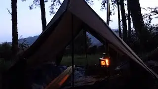 Hot Tent Camping in Cold Temperatures and Strong Wind