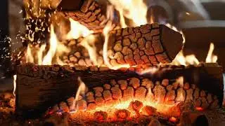 Night Fireplace 4K 🌙 Crackling Fire & Piano for Better Sleep