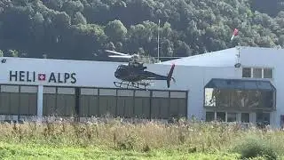 Eurocopter H125 Ecureuil AS350B3 F-HYOT Heli Alps landing Sion airport Valais Switzerland 07.10.2021