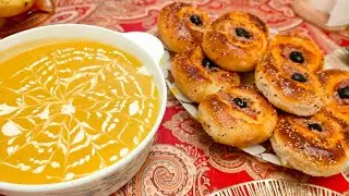 حساء الكابوية بالكريمة ❤️ خبيزات الكاس بصلصة الطماطم و التونة بعجينة قطنية❤️ velouté de potiron