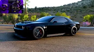 Dodge Challenger SRT Hellcat - Steering wheel Gameplay 900&bull; | Manual with clutch + shifter