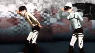 【進撃のMMD】 - Levi/Rivaille and Eren -【ハッピーシンセサイザ】