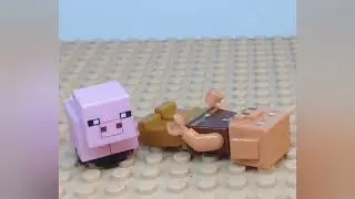 Lego bardzo głodny rekin i świnka zjadają ludziki minecraft !