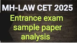 MH-law cet  2025// Entrance exam //sample paper analysis