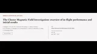 The Cluster Magnetic Field Investigation: overview of in-flight performance and initi... | RTCL.TV