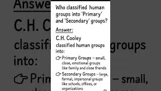 Primary vs Secondary Groups | Charles Horton Cooley | Easy Sociology Explanation