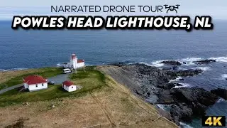 🌊✨ Powles Head Lighthouse, Newfoundland | Aerial 4K Drone Tour 🚁🏞️