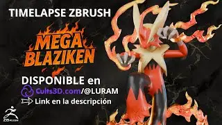 Pokémon - Mega Blaziken - ZBrush Timelapse - Cults3D