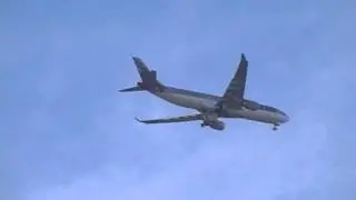 Qatar Airbus A330-302 A7-AEG On QR21 Flying Over Stockport Heading To Manchester Airport 11/04/2014