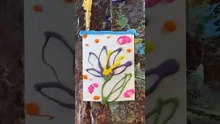 Spring Flower Squeegee Art #squeegee #spring #craft #easyart #diycrafts #sunday #abstractart #fun