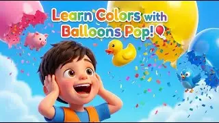 Learn Colors with Balloons Pop! 🎈 Red Blue Yellow Green Pink | Fun Kids Song