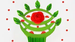 Amazing Idea of Paper Craft Flower with Leaves | Paper craft ideas
